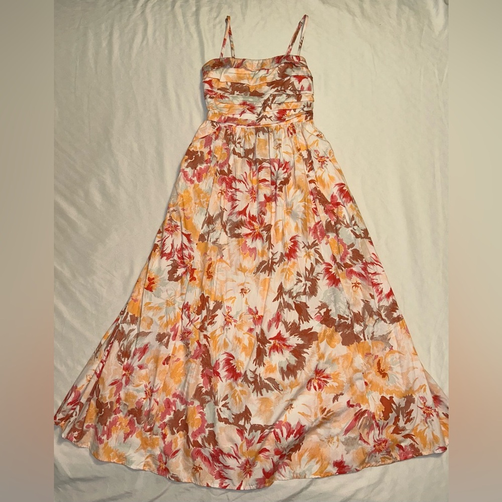 Abercrombie & Fitch Floral Emerson Poplin Midi Dress PETITE - Picture 2 of 4